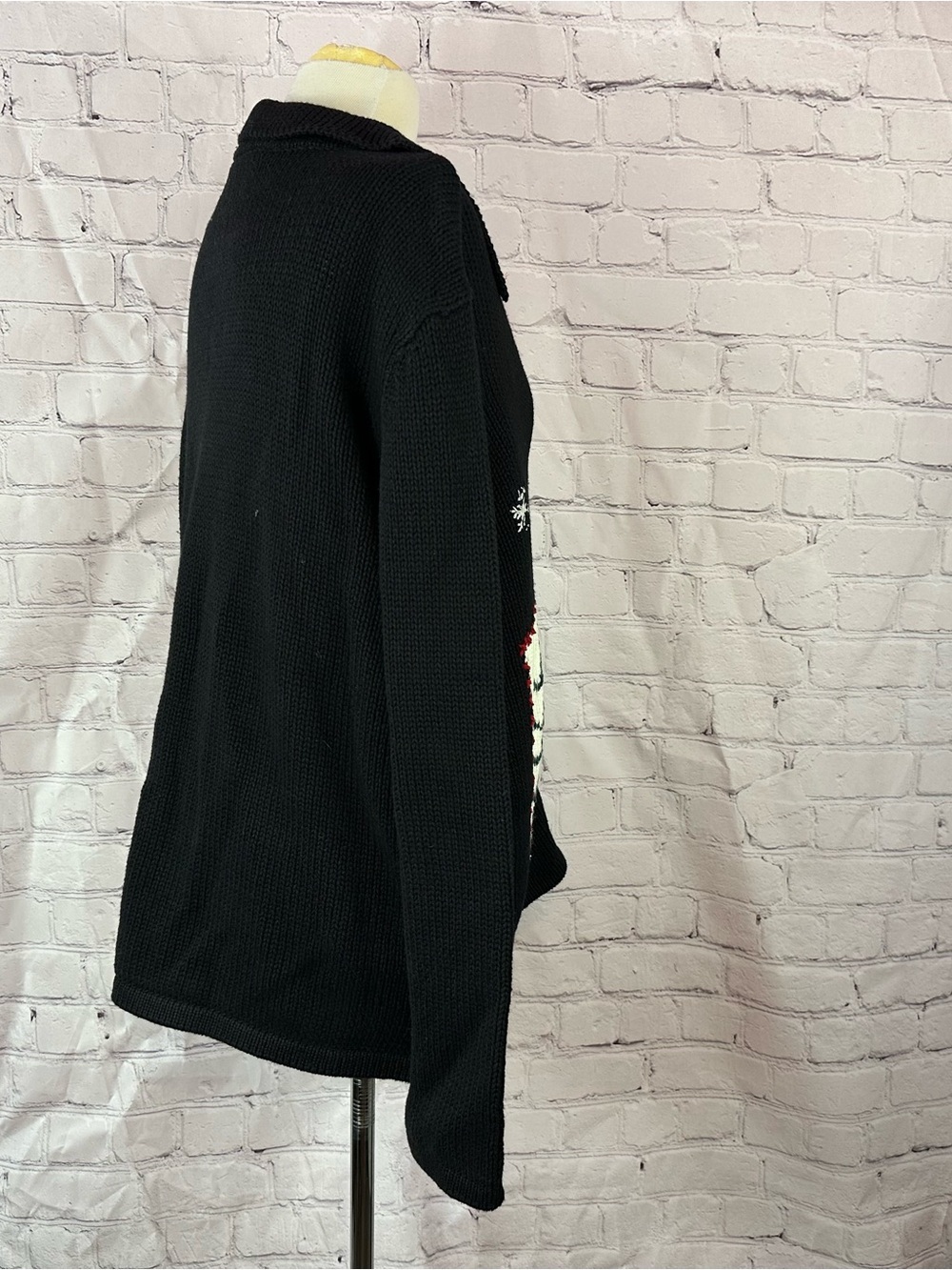 vtg crazy house liz claiborne christmas Zip-Front Cardigan Sweater women XL - Picture 2 of 10